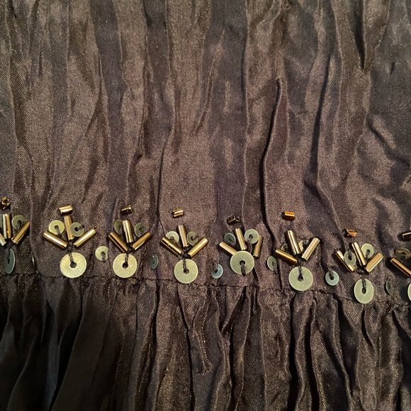 TALBOTS SILK SKIRT/RICH DARK BROWN/Sequin & bead accents/NEVER WORN W TAGS - Picture 6 of 8